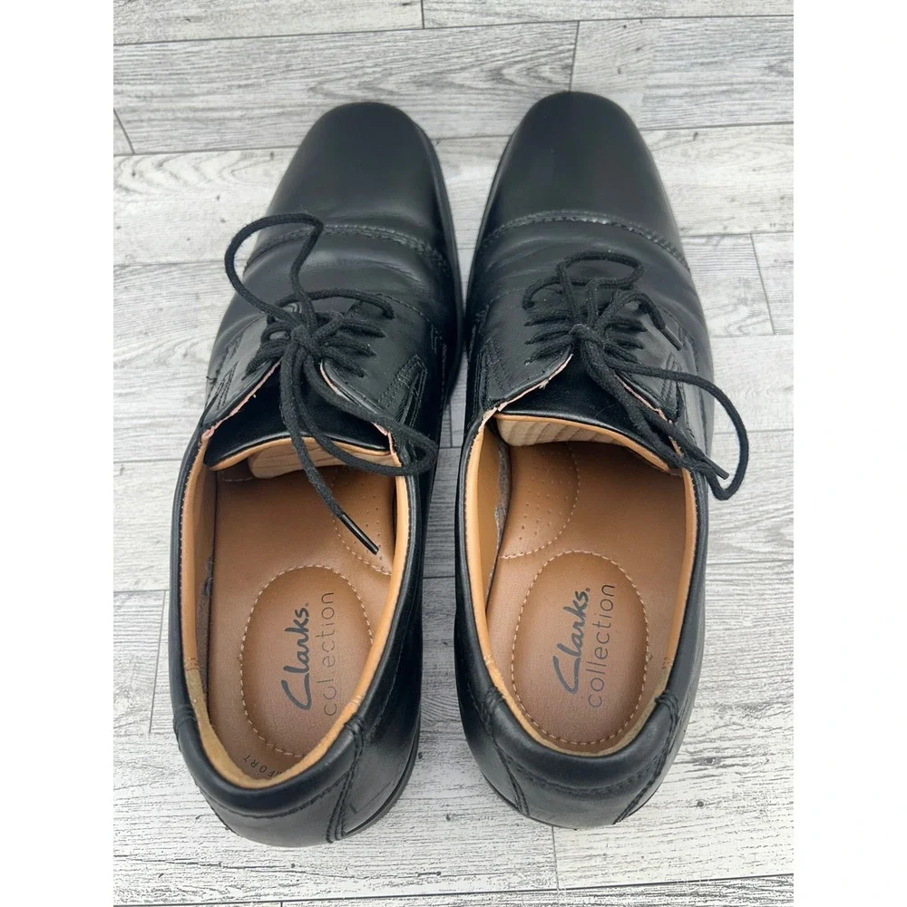 Clarks Whiddon Cap Mens Black Leather Lace Up Oxford Shoes 261103097075 Sz 8.5M‎